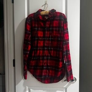 Merona Red Plaid Button-Up Shirt